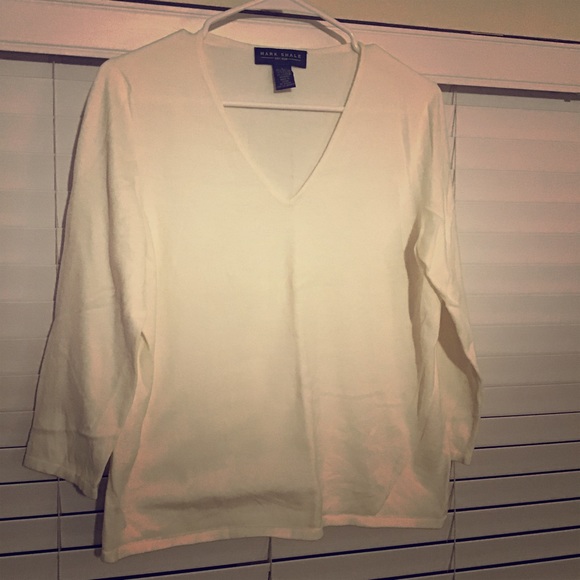 Mark Shale Cream V Neck Sweater - Picture 1 of 3